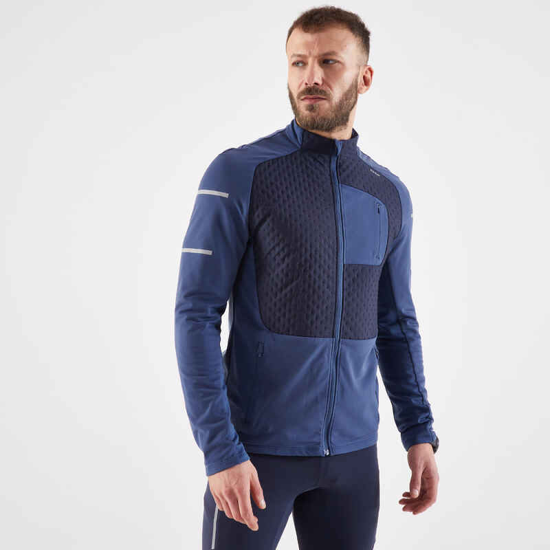 MEN'S KIPRUN WARM WINTER RUNNING JACKET - DARK BLUE