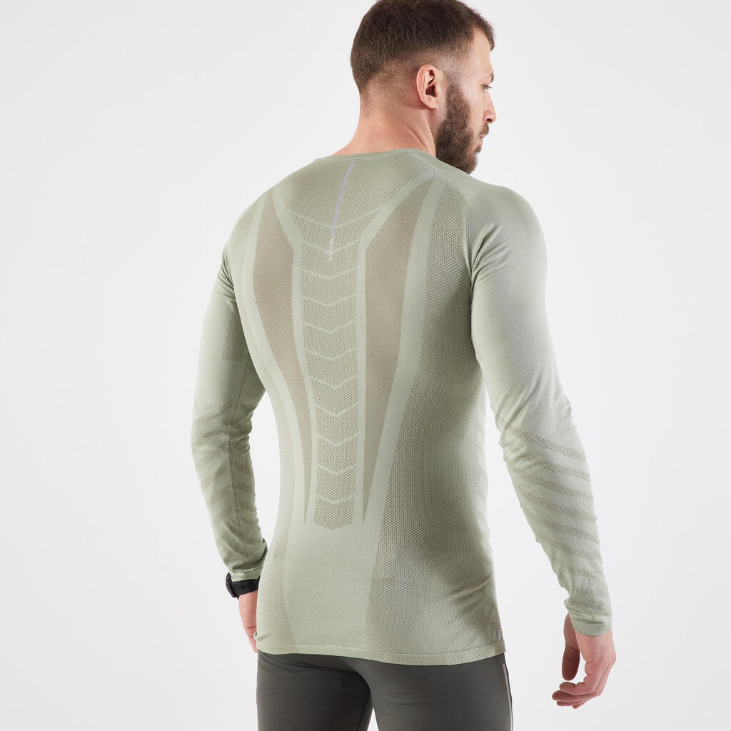 MEN'S LONG-SLEEVED WINTER RUNNING T-SHIRT - KHAKI