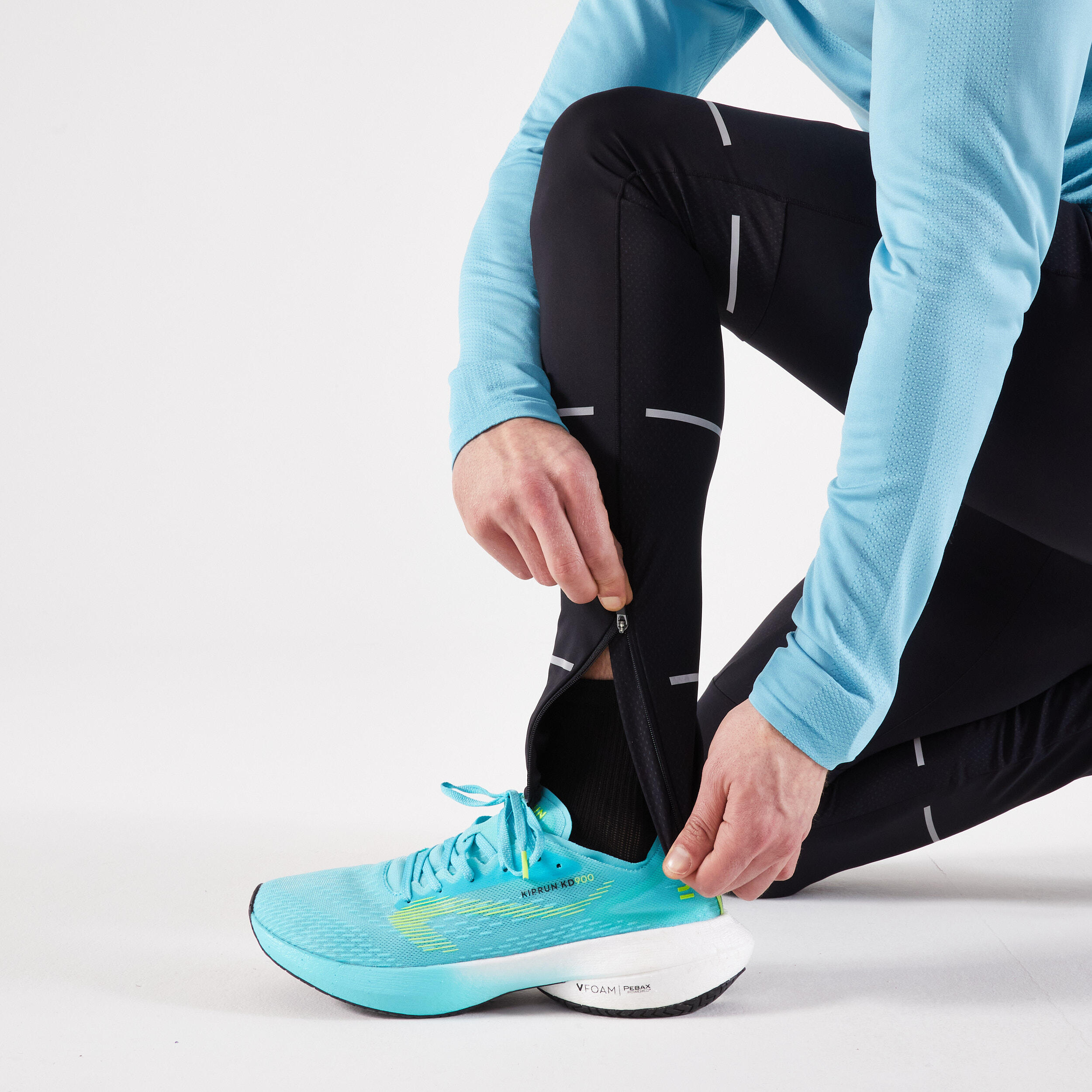 Leggings running uomo RUN DRY 500 neri 3/6
