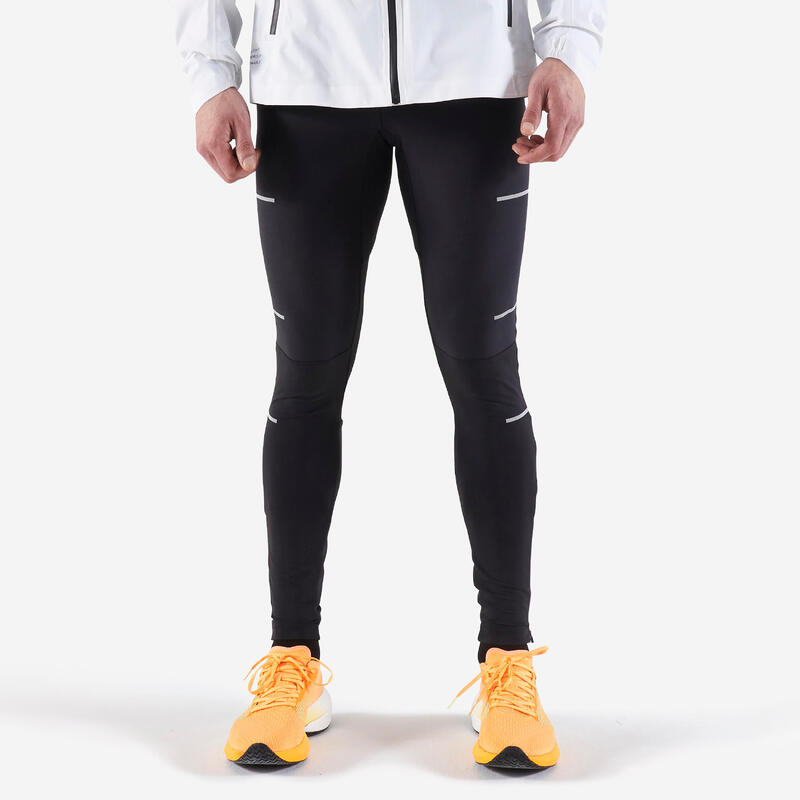 Kiprun Warm Men's Warm Running Tights - Black/Yellow - Limited