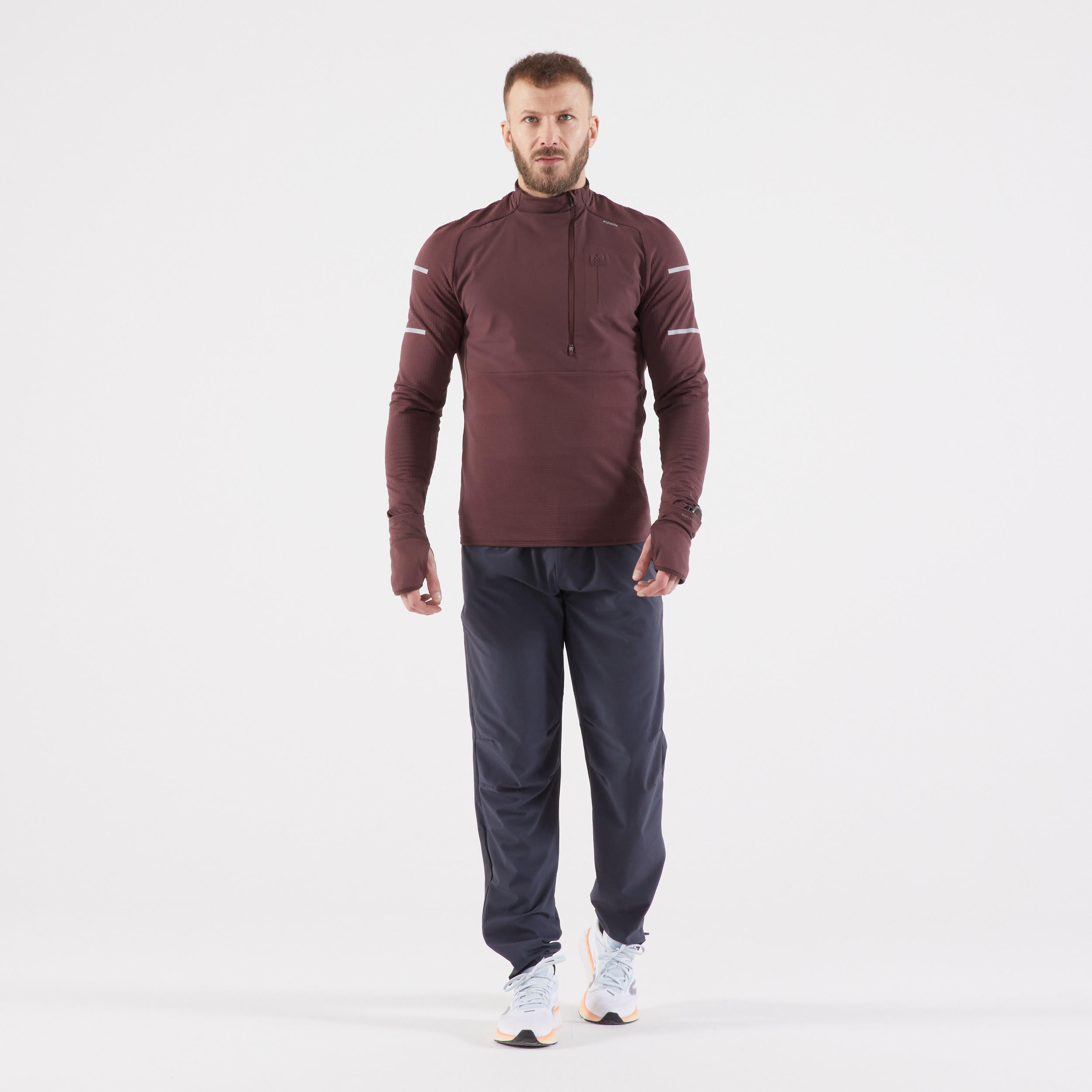 Men's breathable KIPRUN running trousers - grey 2/7