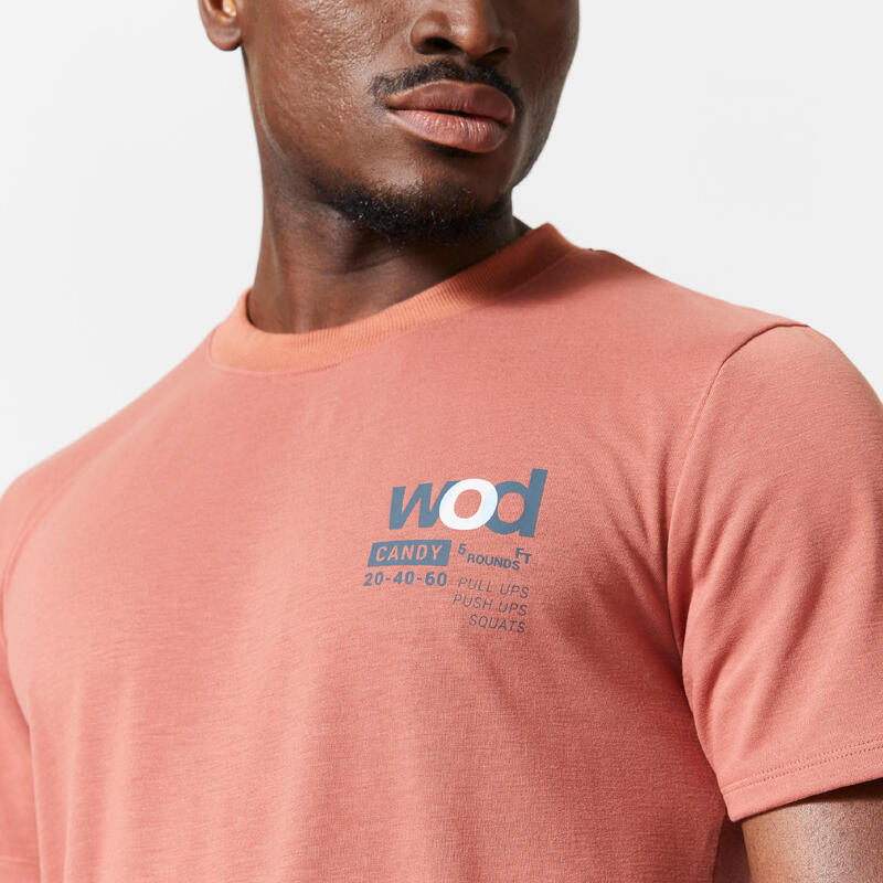 T-shirt de cross training respirant slim doux col rond homme - Rouge