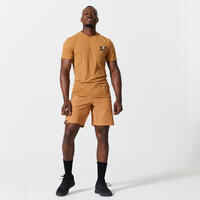 Men's Crew Neck Breathable Soft Slim-Fit Cross Training T-Shirt - Hazelnut
