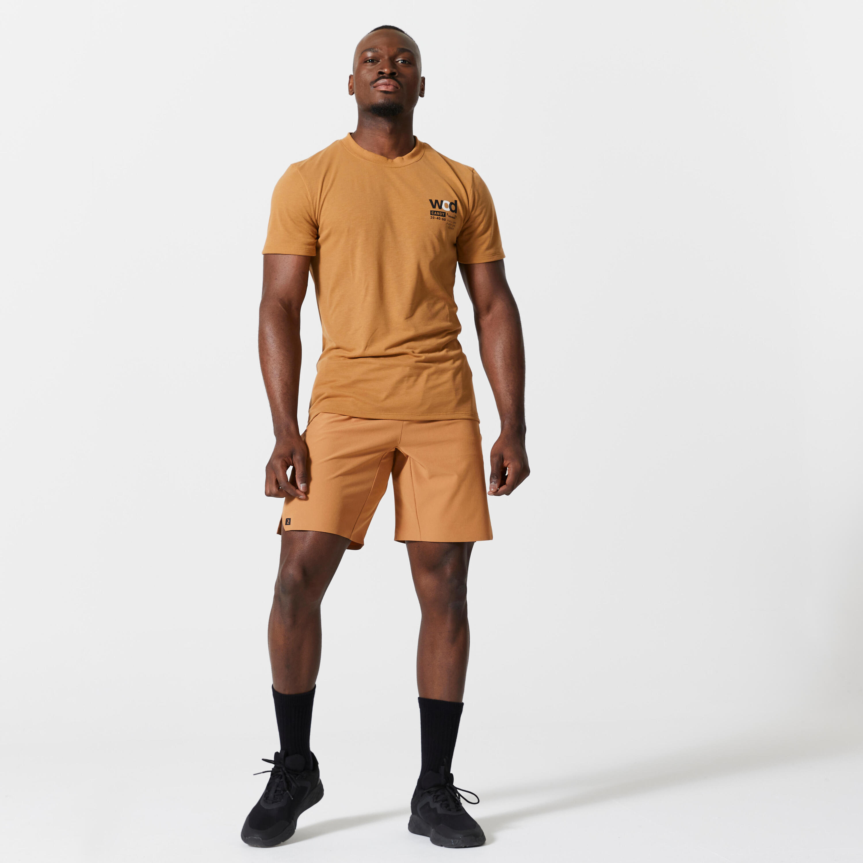 Men's Crew Neck Breathable Soft Slim-Fit Cross Training T-Shirt - Hazelnut 2/6