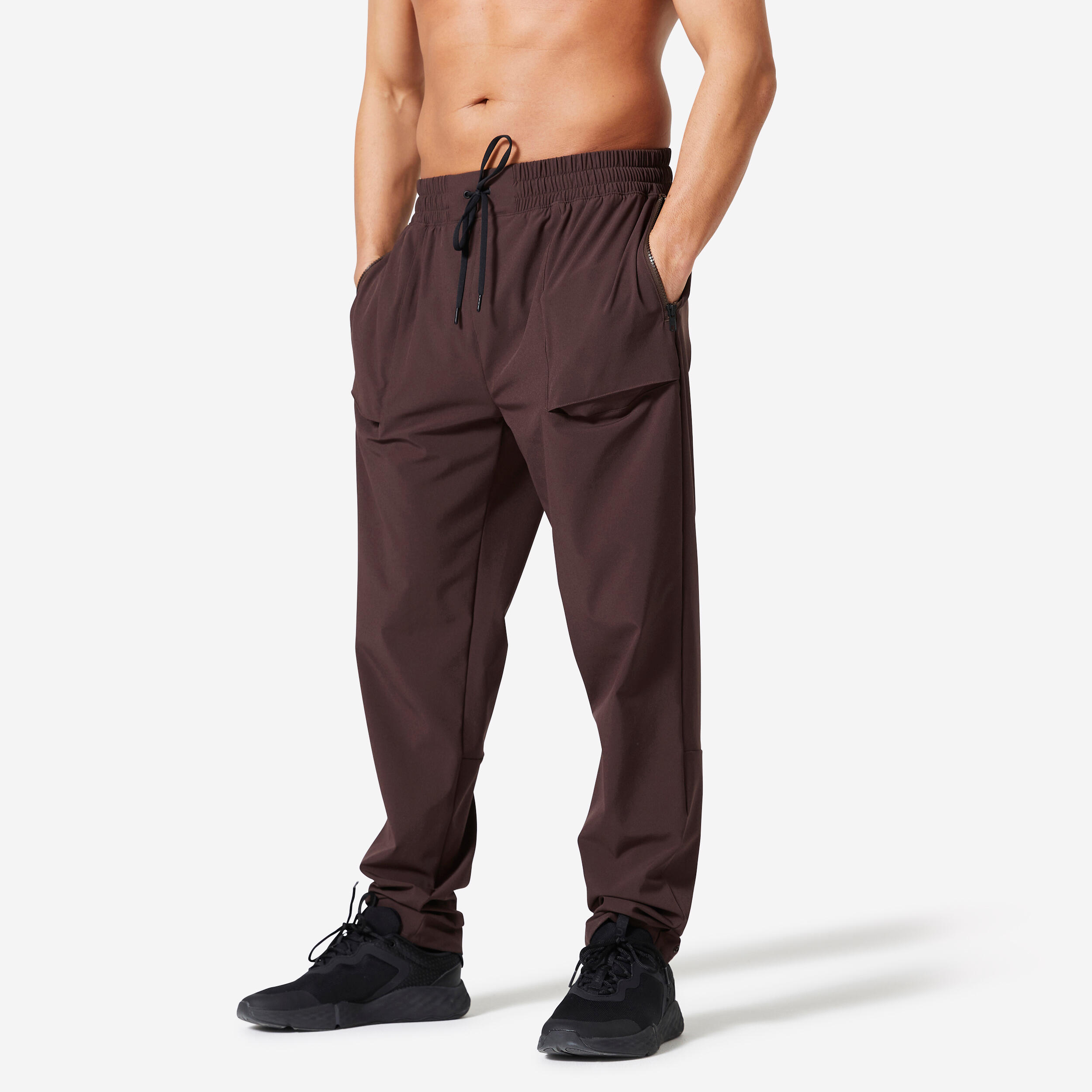 Men's Breathable Fitness Collection Bottoms - Brown 1/5