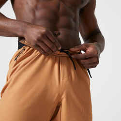 Men's Breathable Performance Cross Training Shorts with Zipped Pockets Hazelnut