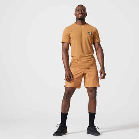Men's Breathable Performance Cross Training Shorts with Zipped Pockets Hazelnut