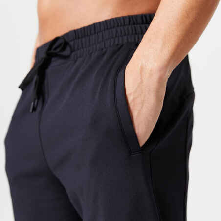 Men's Breathable Slim-Fit Zipped Fitness Tracksuit - Black