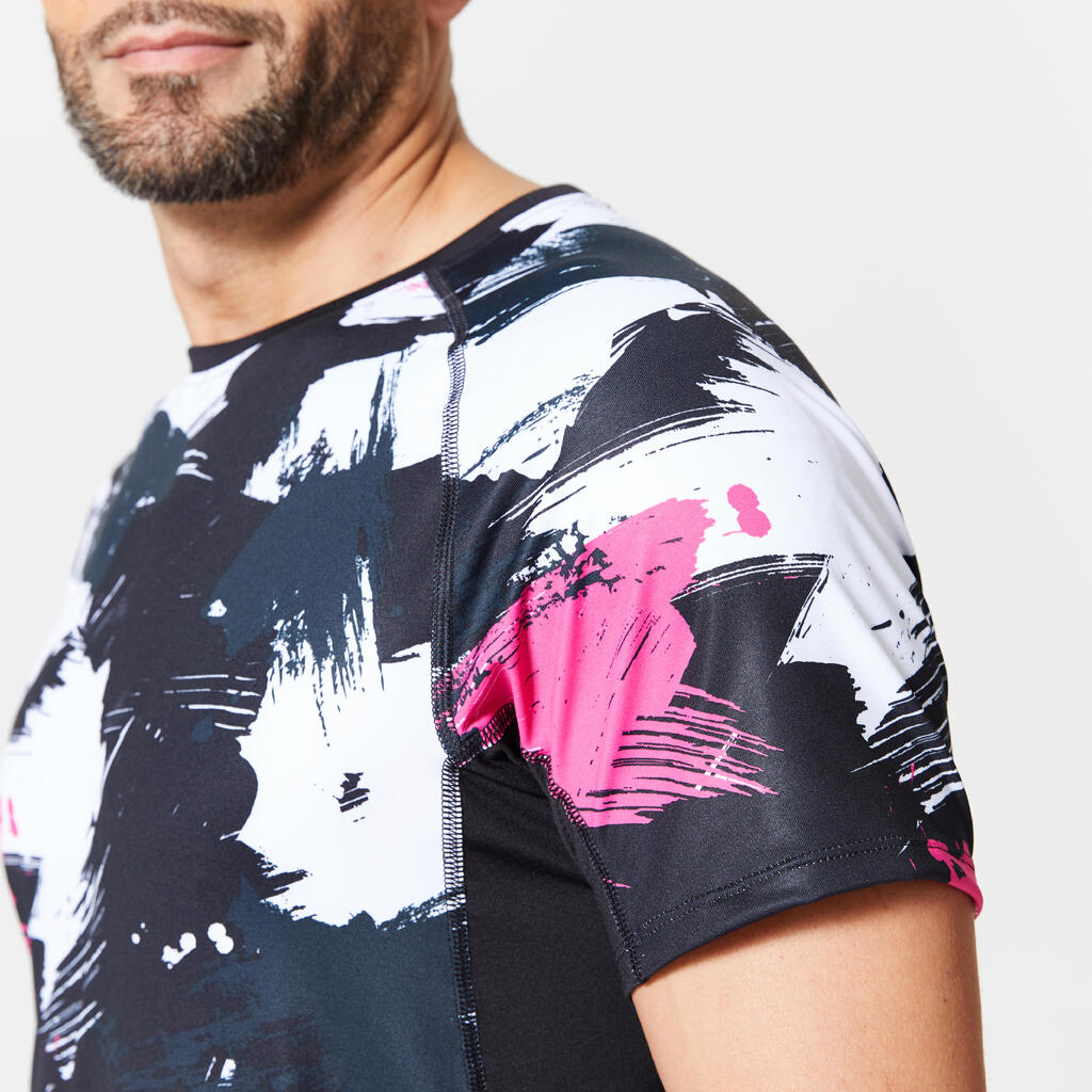 Men's Crew Neck Breathable Essential Fitness T-Shirt - Camo Pink