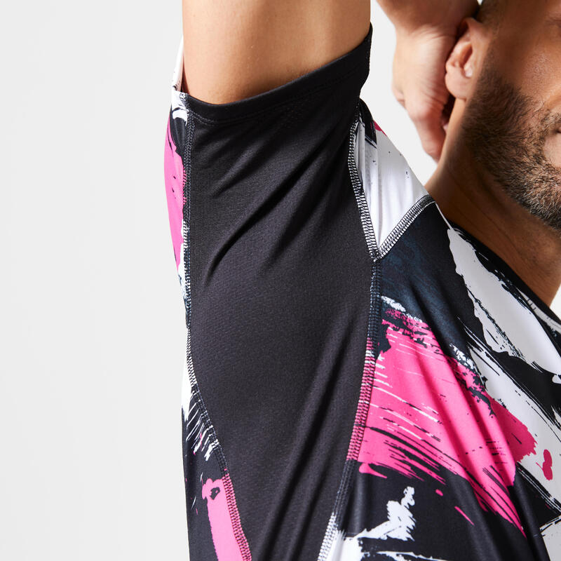 T-shirt de fitness essentiel respirant col rond homme - camo rose