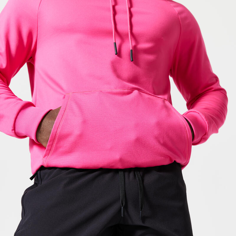 Sweat de fitness essentiel respirant capuche homme - rose