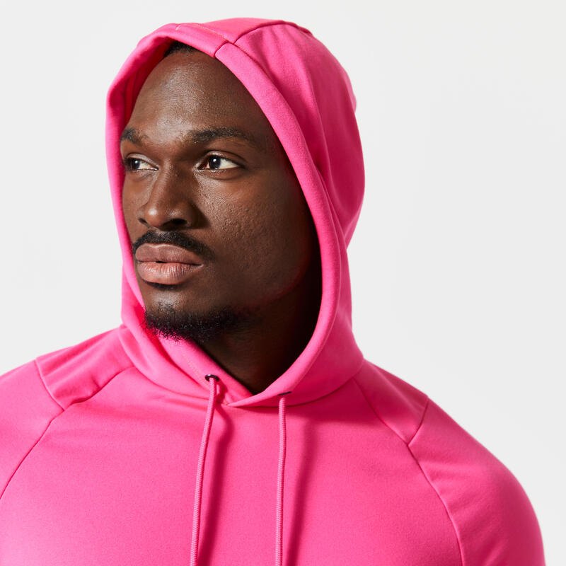 Sweat de fitness essentiel respirant capuche homme - rose