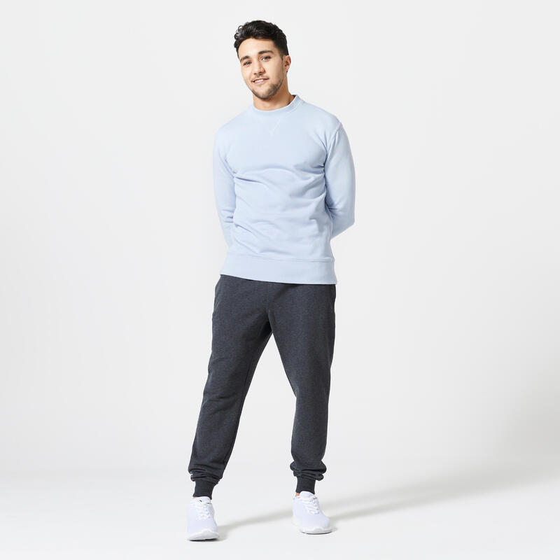 Sweatshirt de Fitness Homem 500 Essential Cinzento