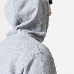 Men's Fitness Zipped Hoodie 500 Essentials - Grey
