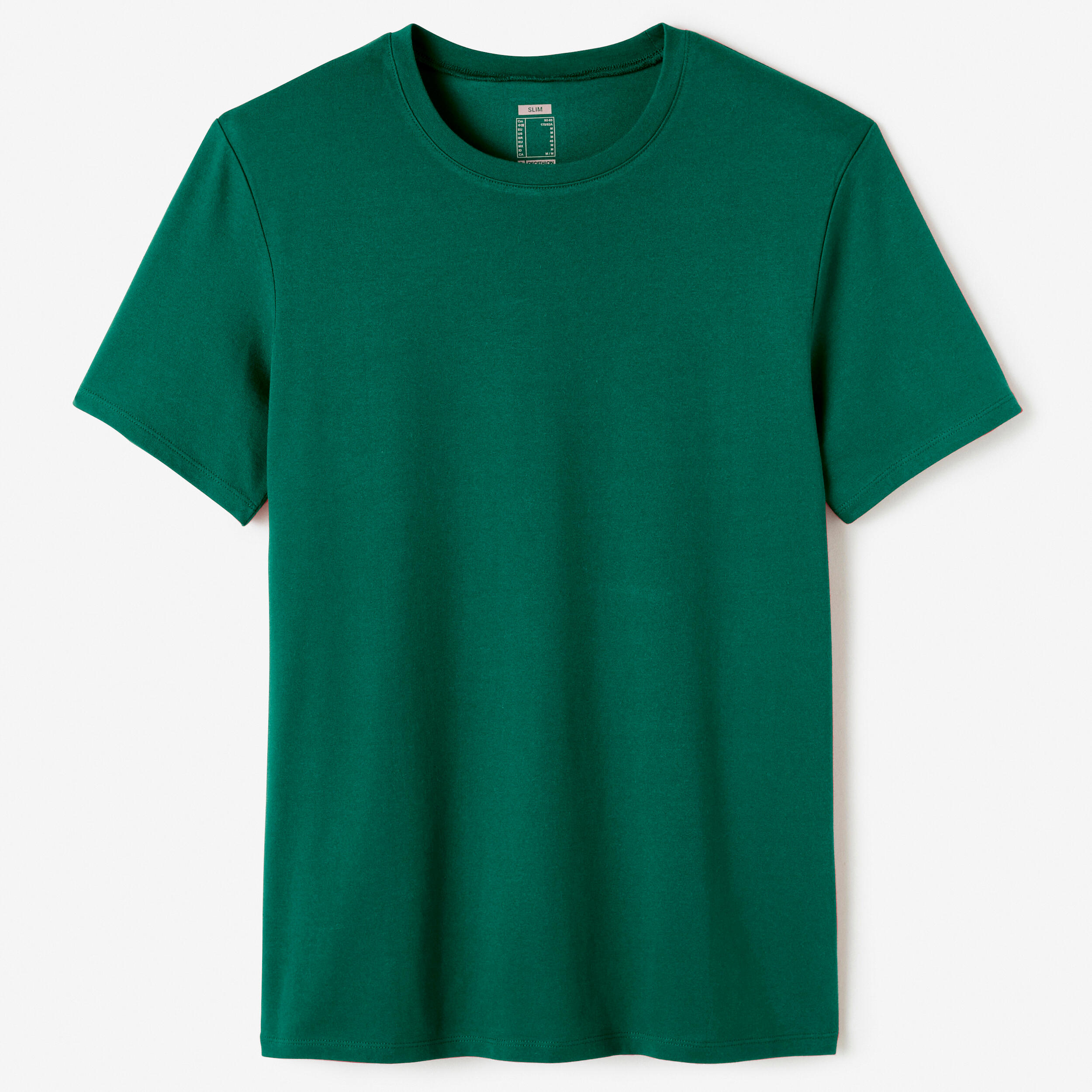 Men's Slim-Fit Fitness T-Shirt 500 - Cypress Green 1/7
