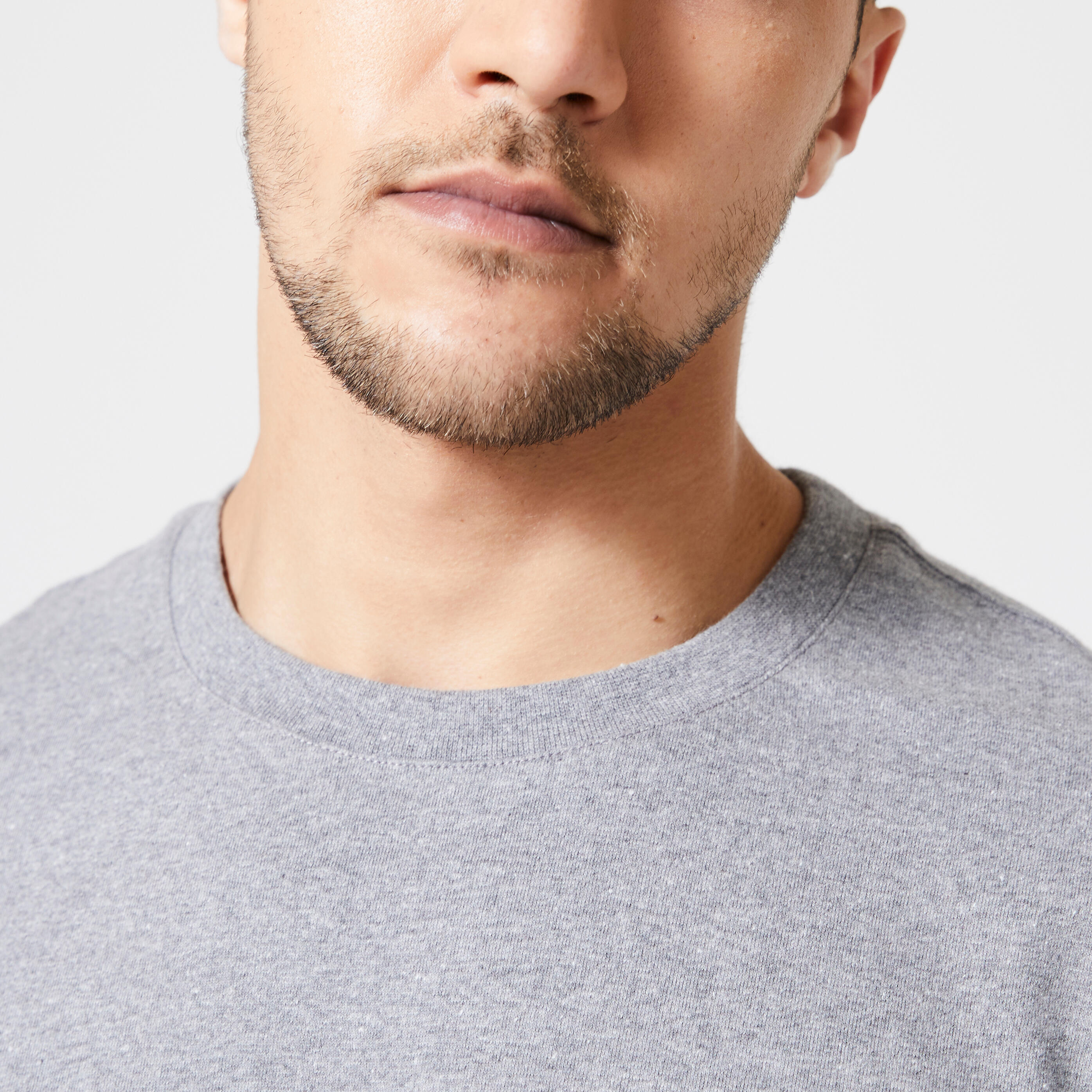 T-shirt fitness homme col rond manches courtes, gris fonte 3/6
