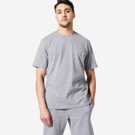 T-shirt - 500 Essentials - Herr grå 