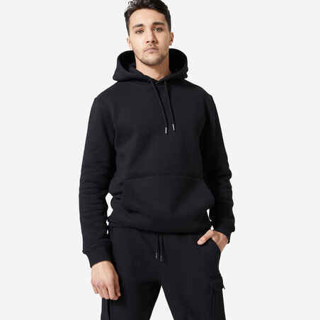 Črn moški pulover s kapuco 520 