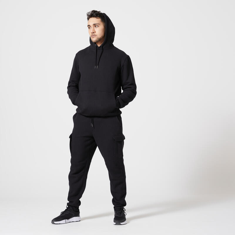 Fitness hoodie voor heren 520 zwart