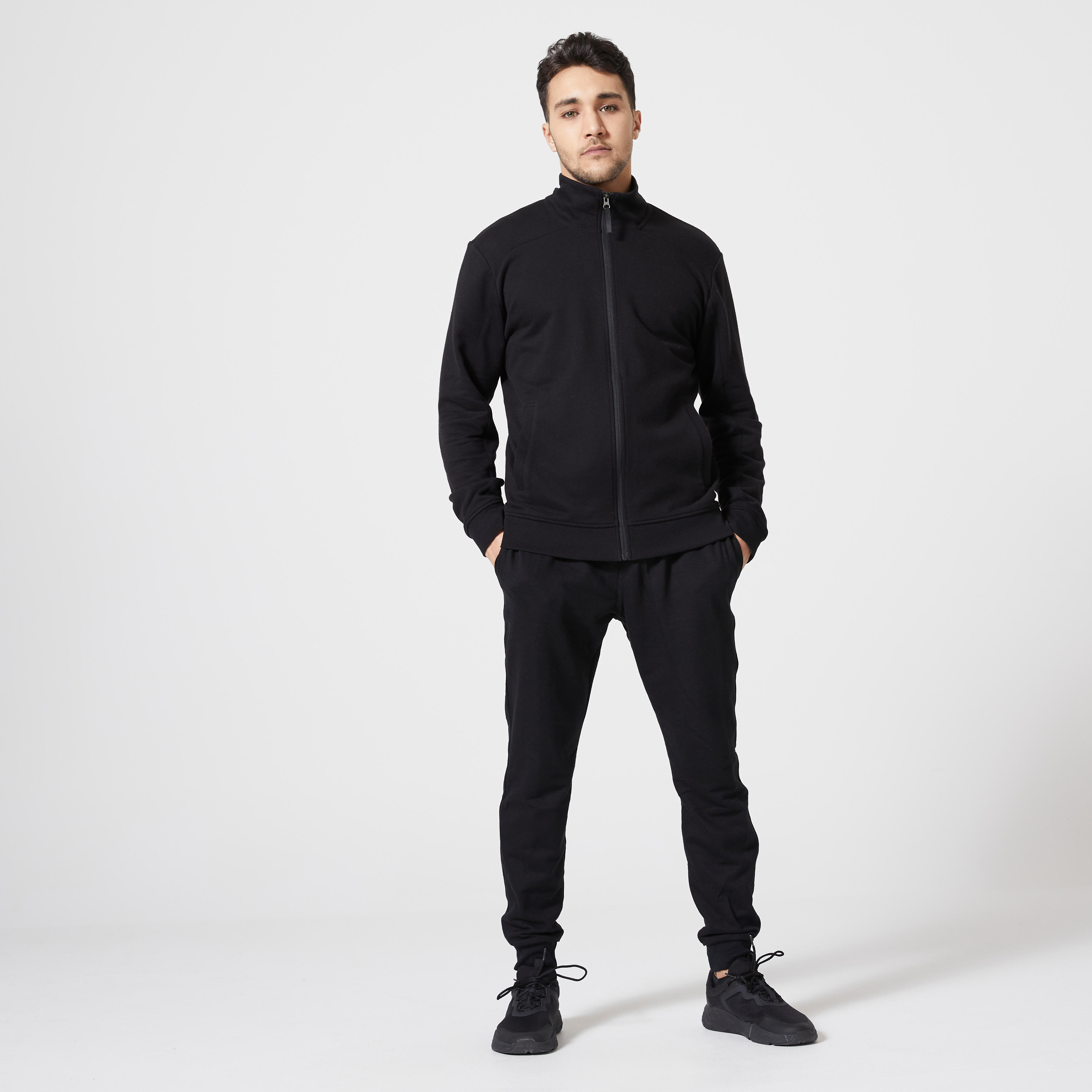 Crew Fitness men's zip-up sweatshirt - 500 Black