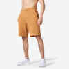 Kratke hlače za fitness 500 ravne muške boje lješnjaka