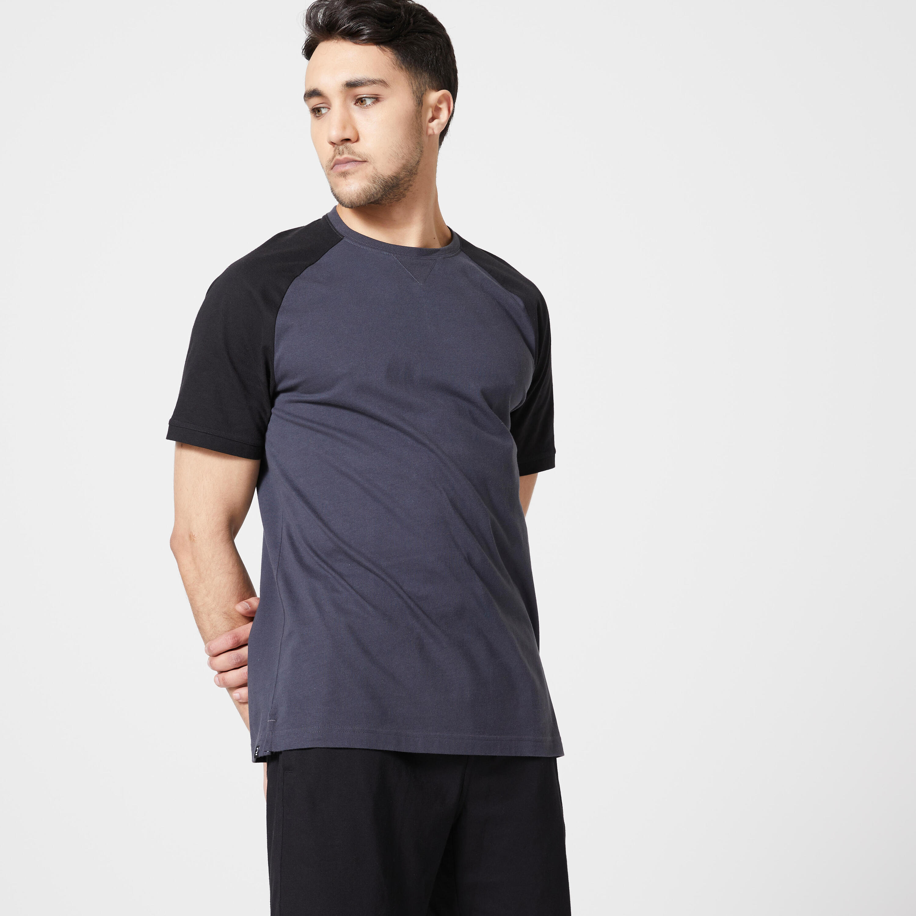 DOMYOS Men's Fitness T-Shirt 520 - Grey/Black