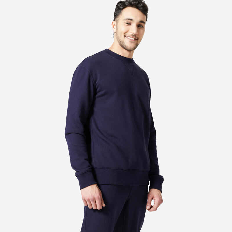 Sweatshirt Herren - 500 Essentials blau/schwarz 