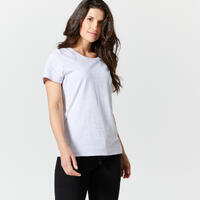 T-shirt Fitness Femme - 100 Blanc glacier