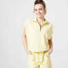 Women's Half-Zip Fitness Sweatshirt 520 - Pastel Yellow