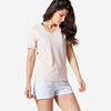 T-shirt com Decote em V de Fitness Mulher 500 Essential Rosa