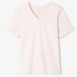 Γυναικείο T-Shirt με λαιμόκοψη V για Fitness 500 Essentials - Ροζ