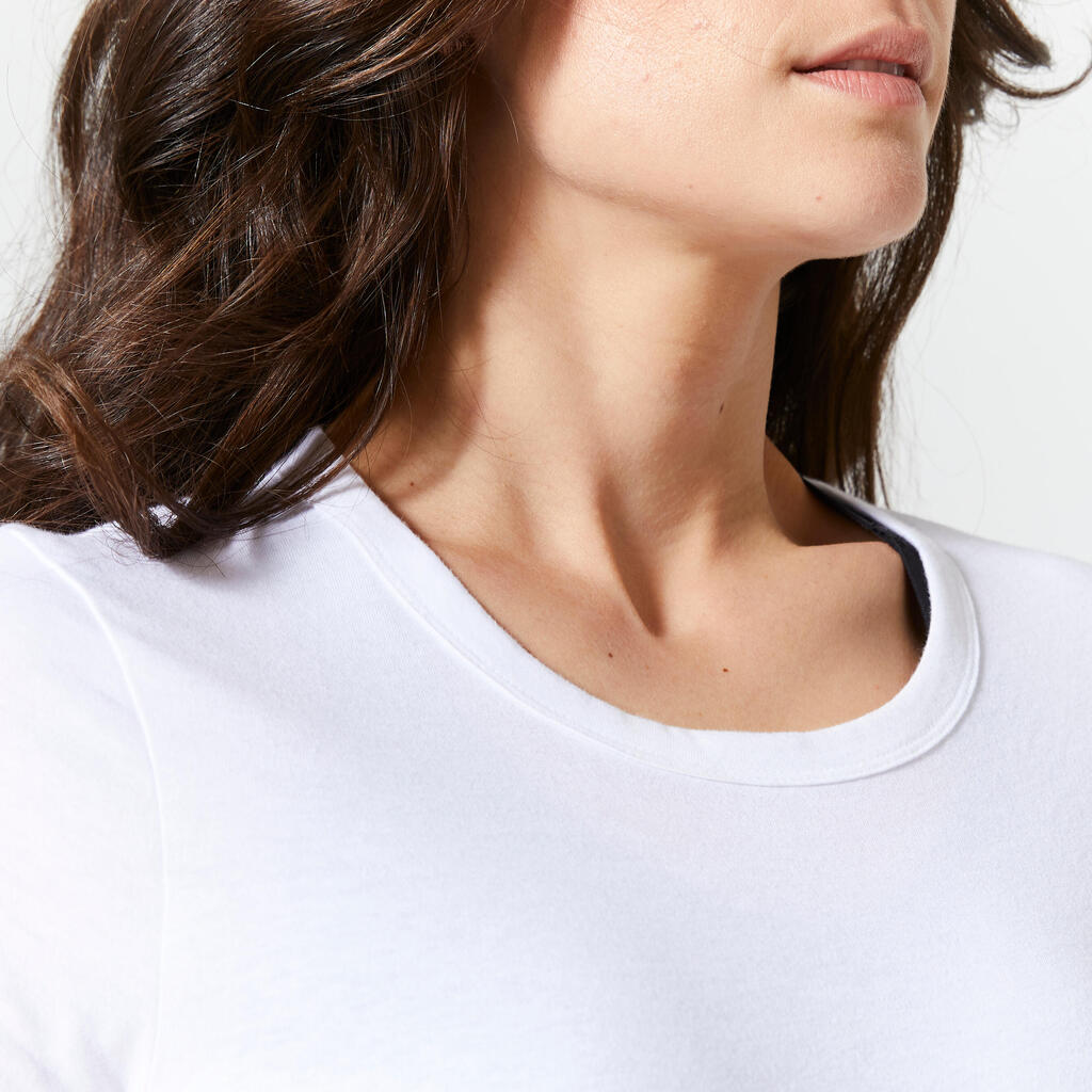 Sieviešu fitnesa T krekls “100”, ledāju balts