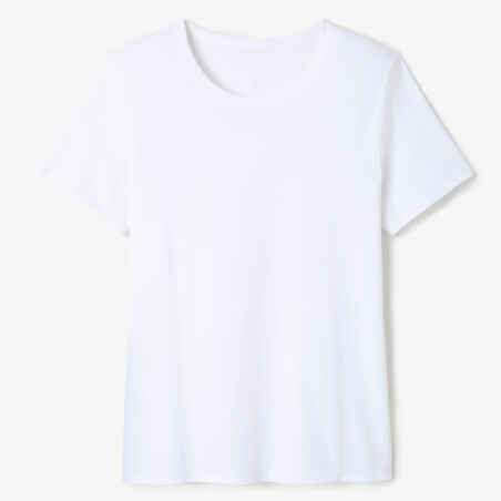 Γυναικείο T-Shirt γυμναστικής 100 - Λευκό Glacier