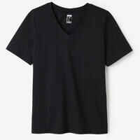 חולצת טי לנשים עם צווארון V דגם 500 - שחור