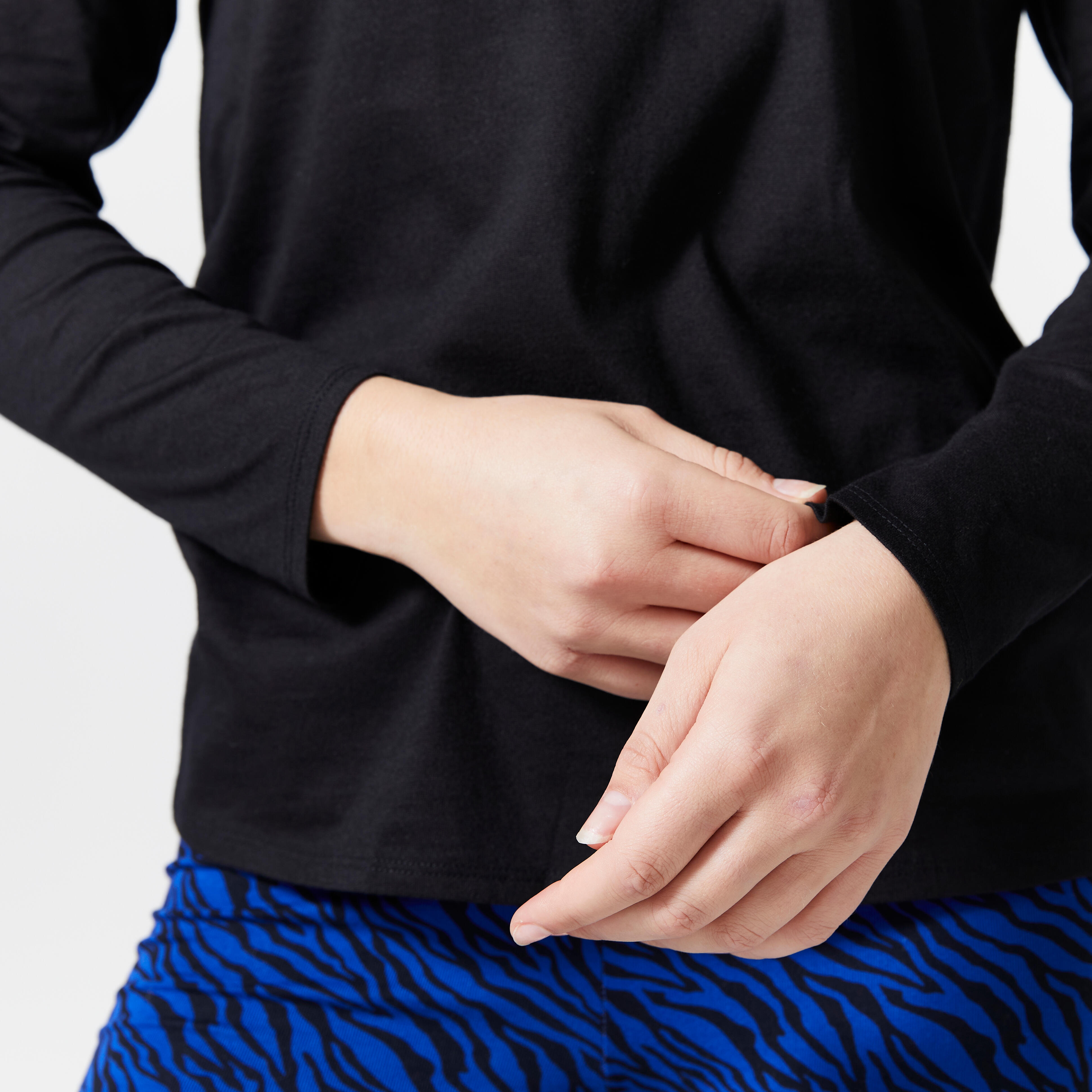 Cotton Long Sleeved Women's T-Shirt 100- Ultra Black