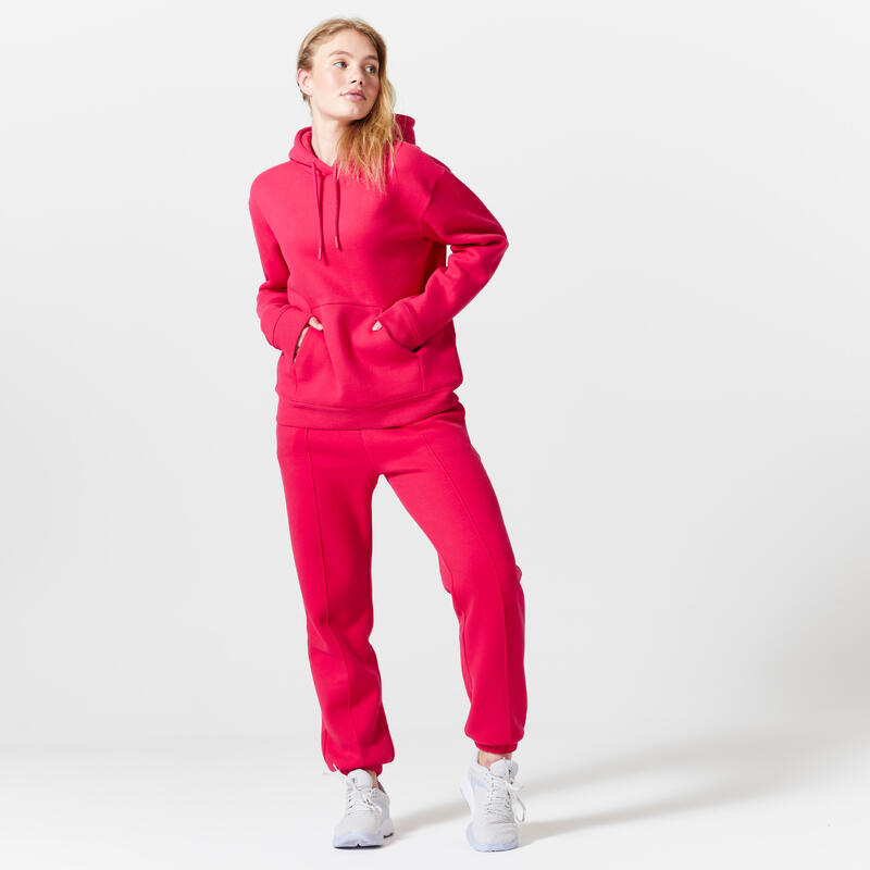 Jogginghose Damen warm Fleece - 500 pink 