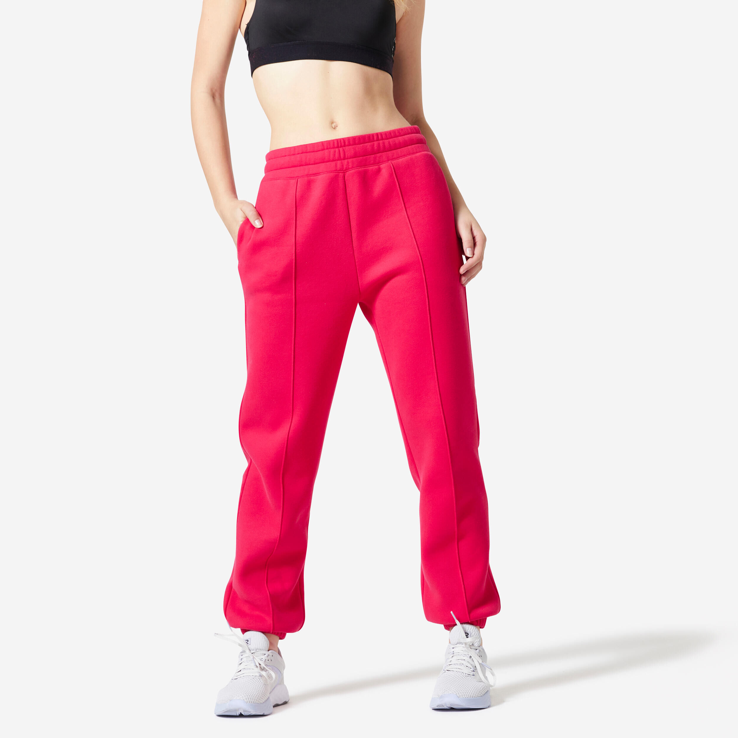 DOMYOS Women's Fitness fleece warm pant - 500 pink