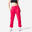 Pantalones Fitness 500 Mujer Rosa Forro Polar Cálidos
