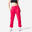 Pantaloni tuta donna palestra 500 regular fit felpati rosa