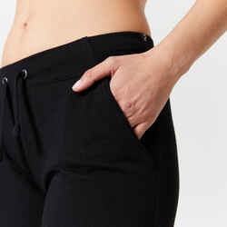 Women's Slim-Fit Fitness Jogging Bottoms 500 - Black