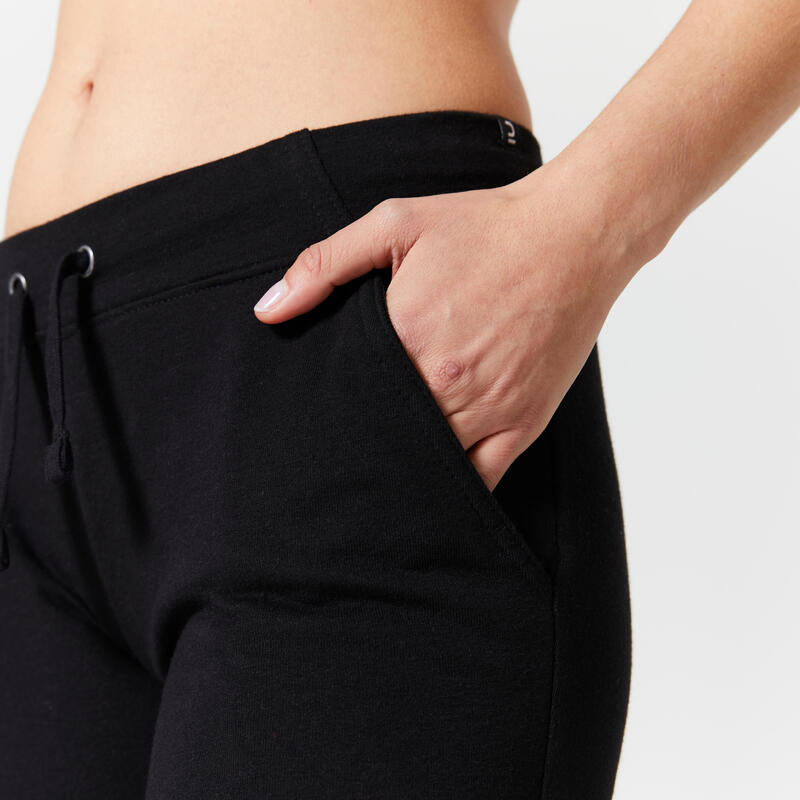 Pantalon de trening Slim 500 Fitness Negru Damă 