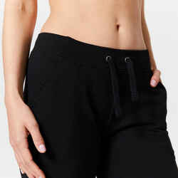 Women's Slim-Fit Fitness Jogging Bottoms 500 - Black