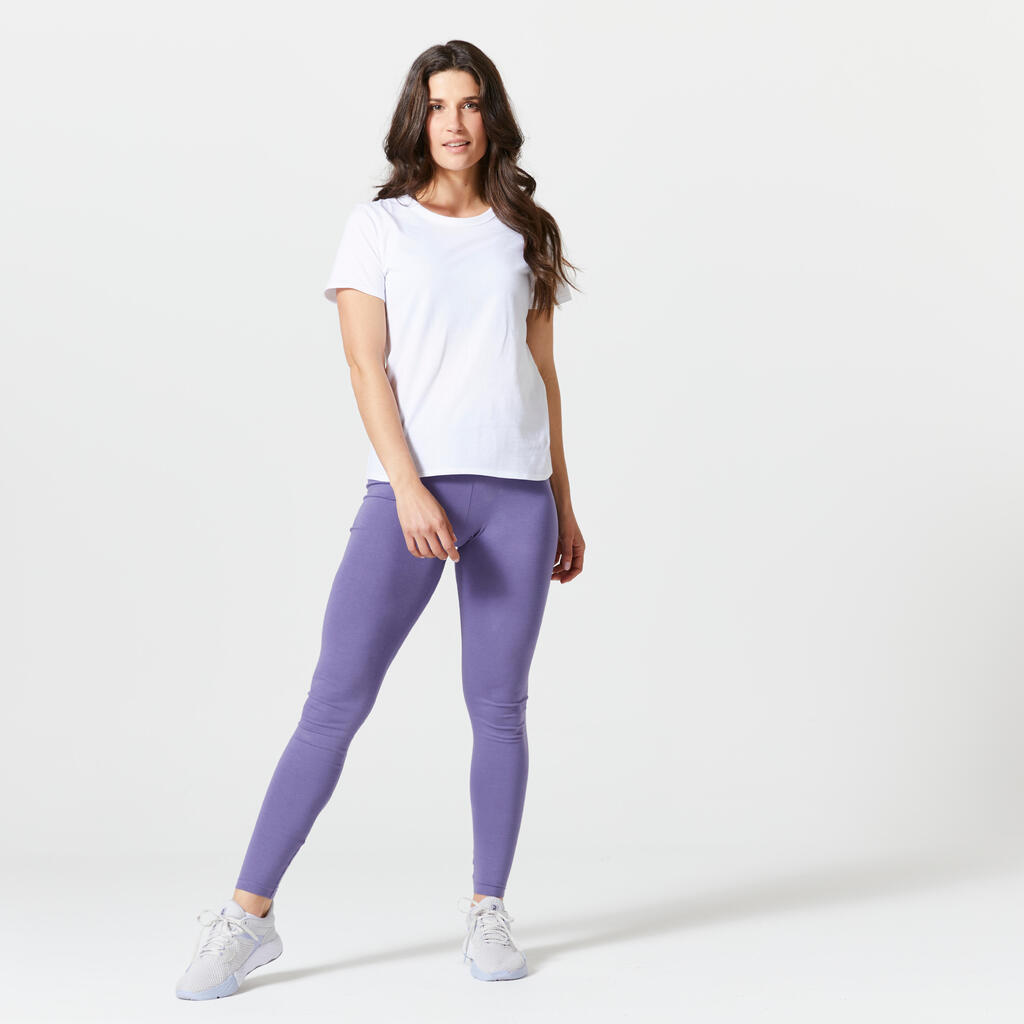 Sieviešu cieši pieguloši fitnesa legingi “Fit+ 500”, violeti