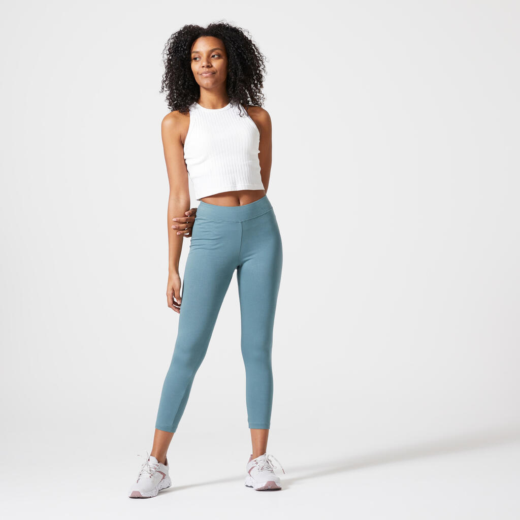 Legging de fitness slim femme, vert cendré