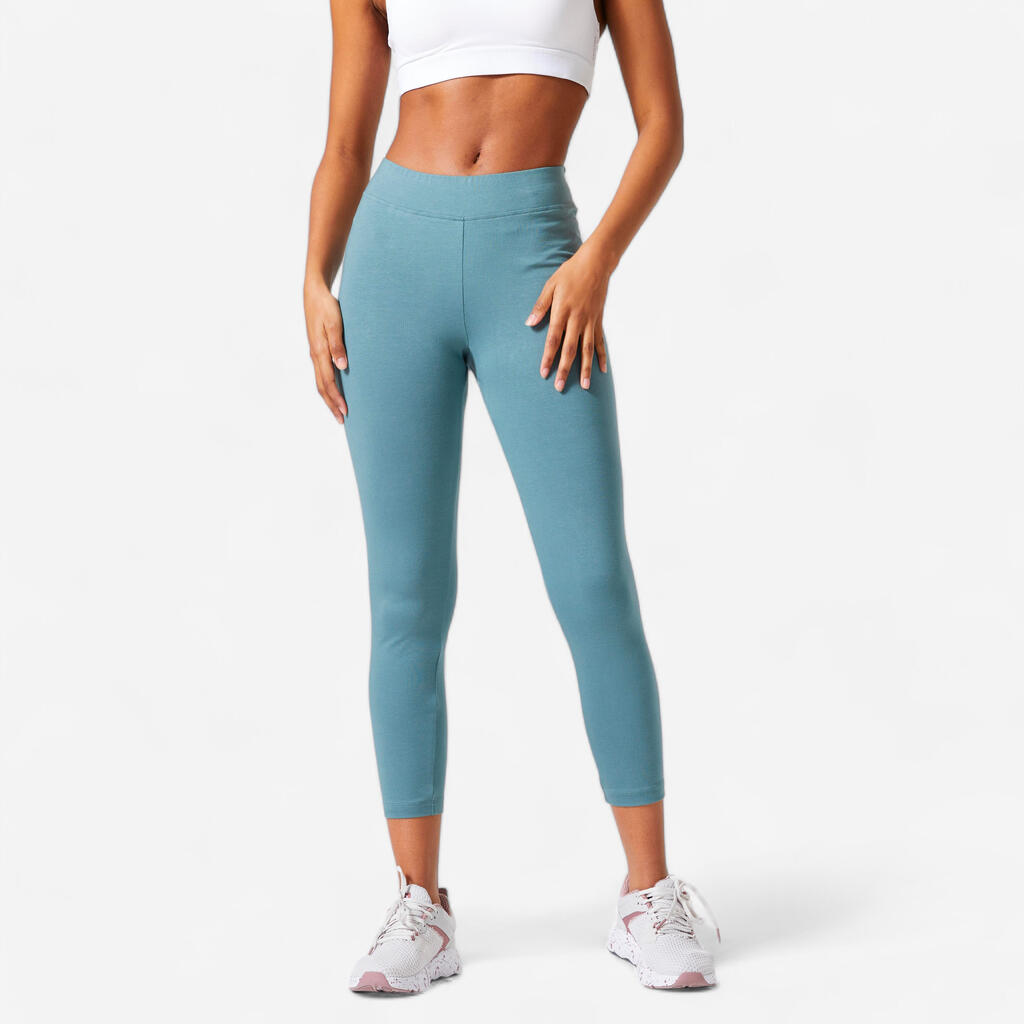 Legging de fitness slim femme, vert cendré