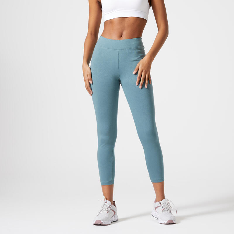 Legging de fitness slim femme, vert cendré