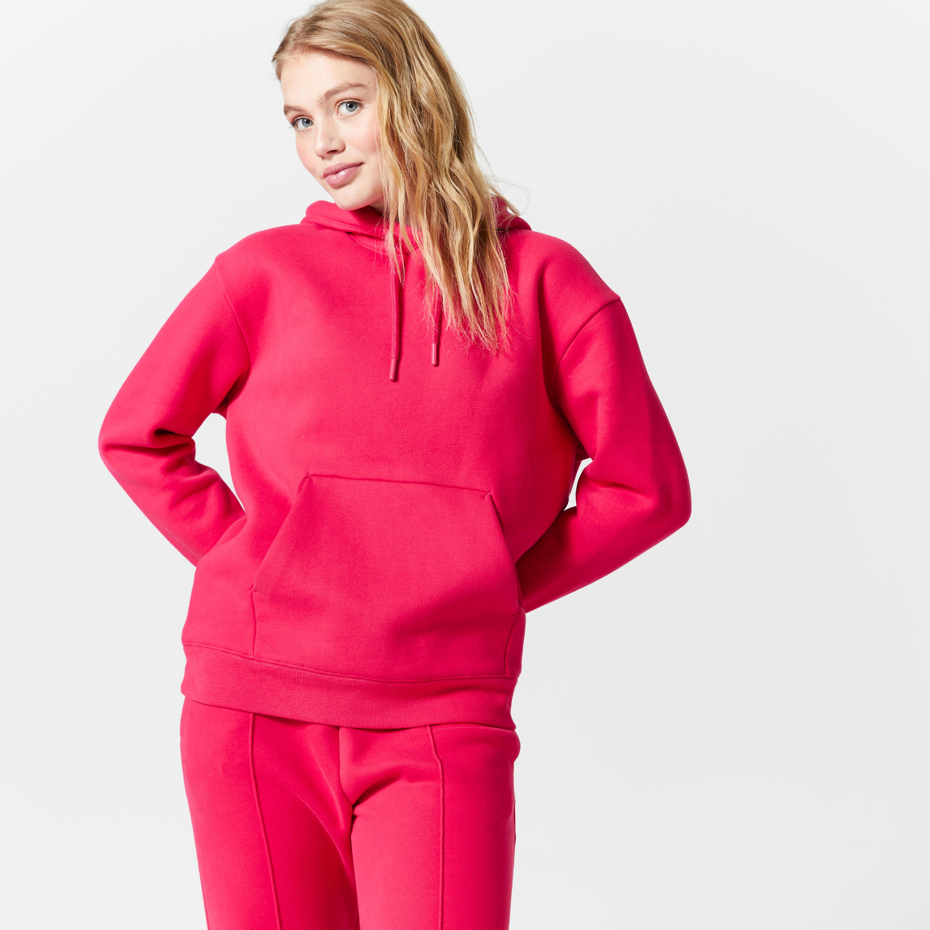 Women's Fitness warm Hoodie - 500 pink 1/6