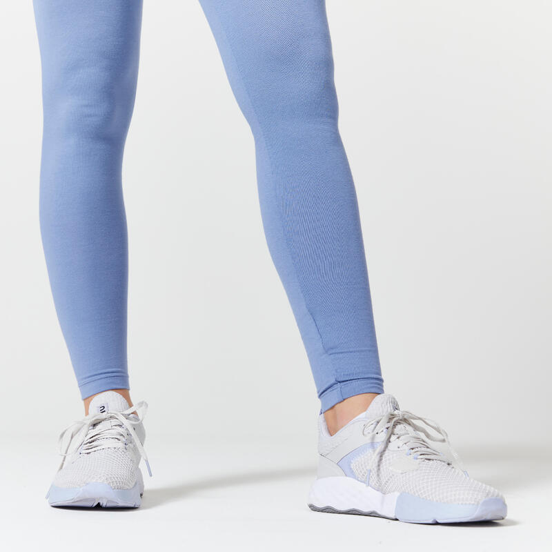 Fitnesslegging voor dames Fit+ 500 slim fit blauw