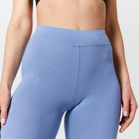 Plave ženske helanke slim-fit za fitnes FIT+ 500