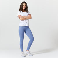 Plave ženske helanke slim-fit za fitnes FIT+ 500